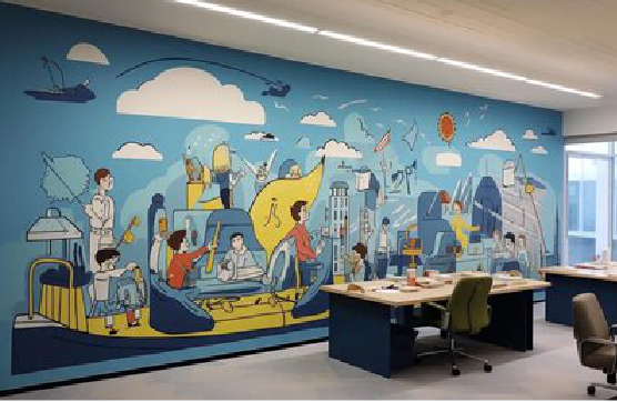 襄阳办公室墙绘的特点。